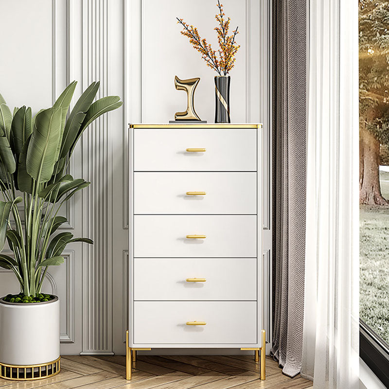 Glam Vertical Storage Chest Bedroom Stone Chest with Drawers