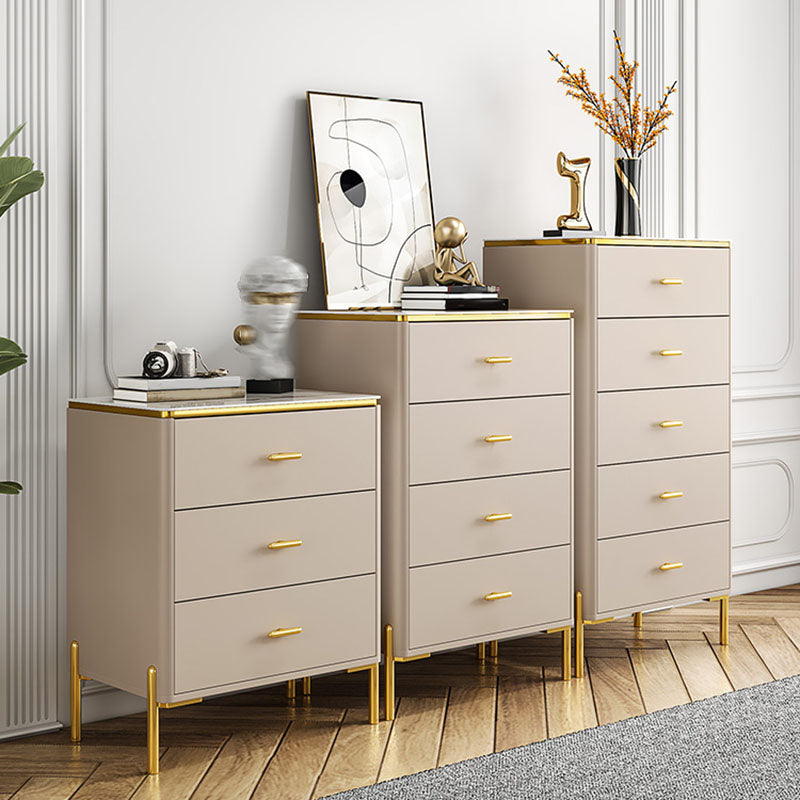 Glam Vertical Storage Chest Bedroom Stone Chest with Drawers