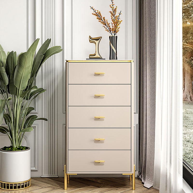 Glam Vertical Storage Chest Bedroom Stone Chest with Drawers