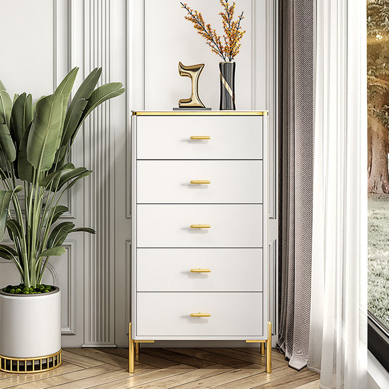 Glam Vertical Storage Chest Bedroom Stone Chest with Drawers
