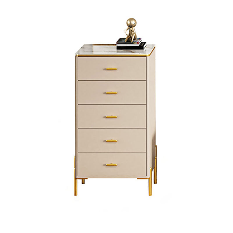 Glam Vertical Storage Chest Bedroom Stone Chest with Drawers