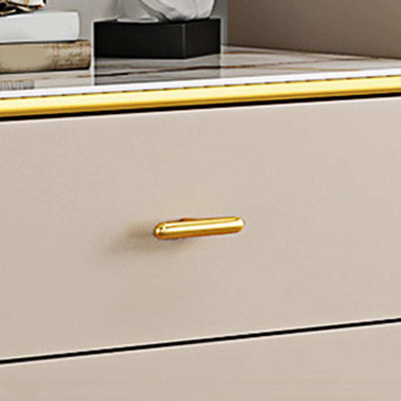 Glam Vertical Storage Chest Bedroom Stone Chest with Drawers