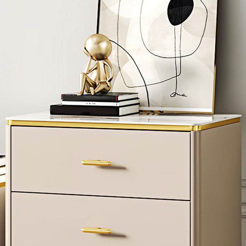 Glam Vertical Storage Chest Bedroom Stone Chest with Drawers