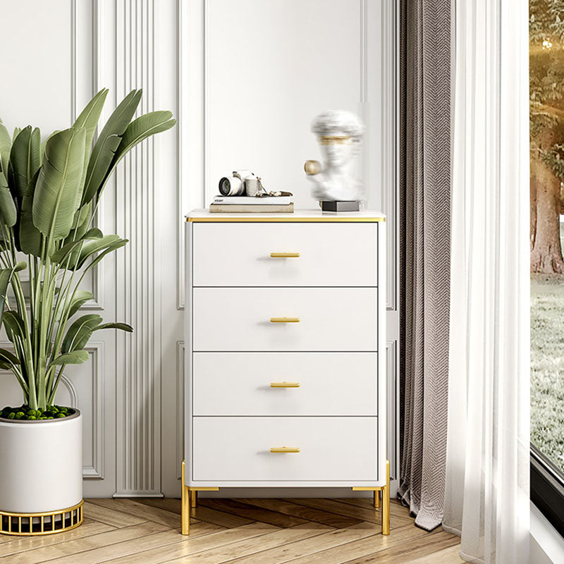 Glam Vertical Storage Chest Bedroom Stone Chest with Drawers