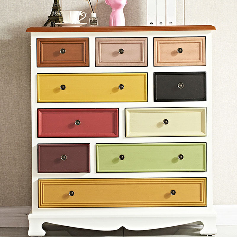 Nautical Bedroom Storage Chest 14.5" Wooden Chest with 10 Drawers