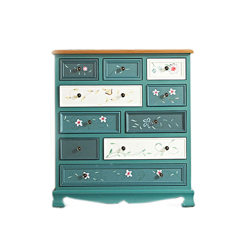 Nautical Bedroom Storage Chest 14.5" Wooden Chest with 10 Drawers