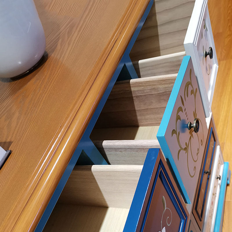 Nautical Bedroom Storage Chest 14.5" Wooden Chest with 10 Drawers