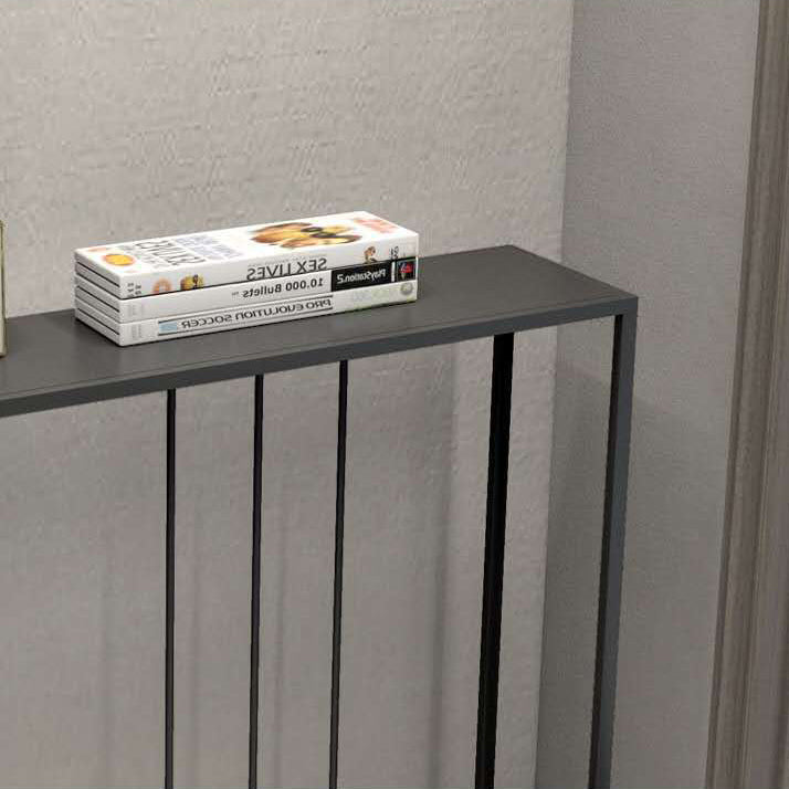 Contemporary Iron Console Sofa Table Rectangle Black End Table for Hall