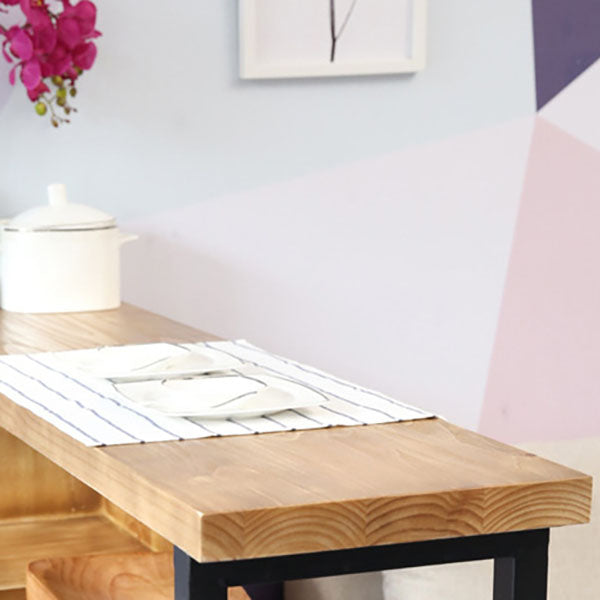 Industrial 1/2/3 Pieces Bar Table Set Rectangle Bar Table with High Wood Stools