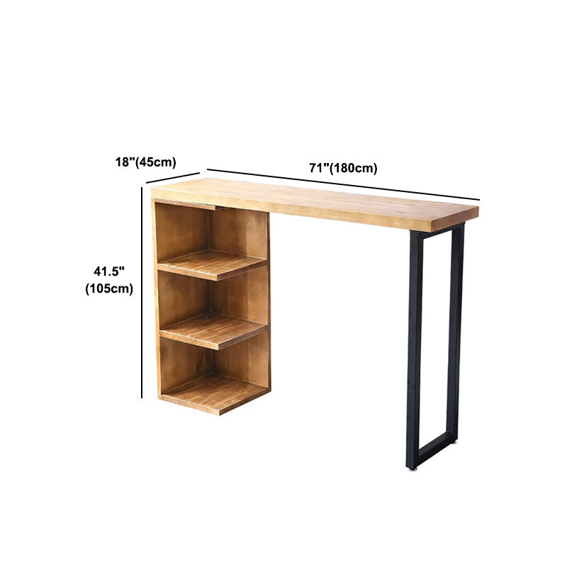 Industrial 1/2/3 Pieces Bar Table Set Rectangle Bar Table with High Wood Stools