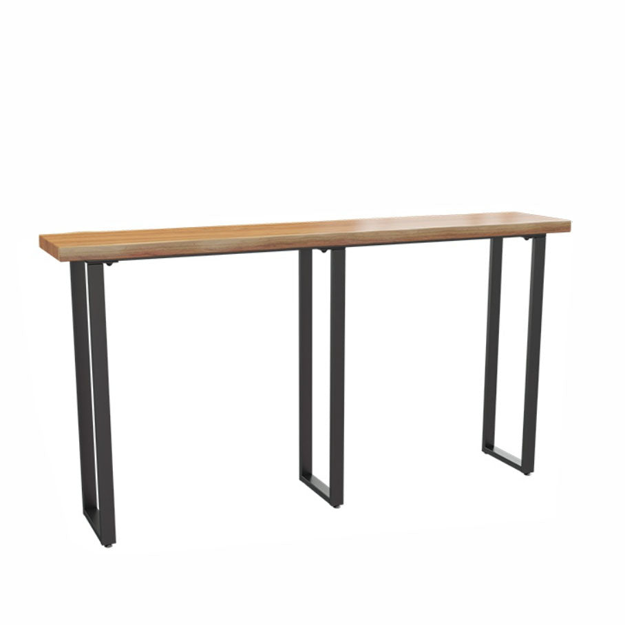 Modern Table Set 1/7 Pieces Bar Rectangle Wood Counter Table with Stools for Milk Tea Shop