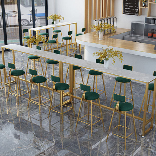 Glam Style 1/2/7 Pieces Faux Marble Bar Table Set Fixed Table Counter Set for Home Use