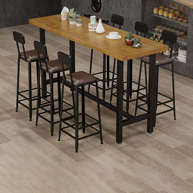 Modern Rectangle Pub Dining Set 1/2/6/7/9/11 Pieces Indoor Table and Stool Set