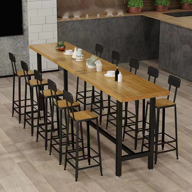 Modern Rectangle Pub Dining Set 1/2/6/7/9/11 Pieces Indoor Table and Stool Set