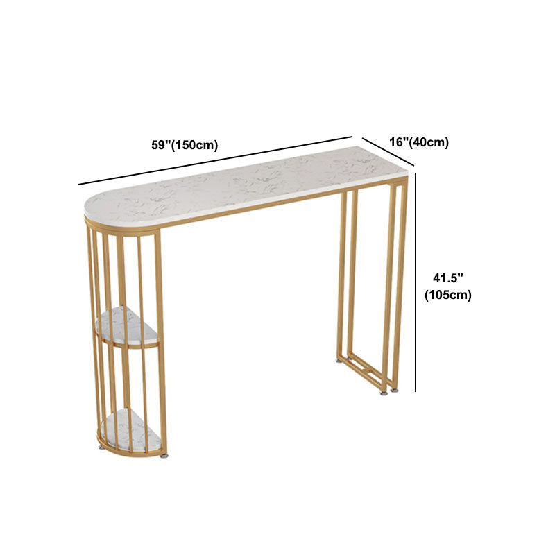 Glam Bar Table Set 1/3 Pieces Stone Counter Table with High Stools for Balcony