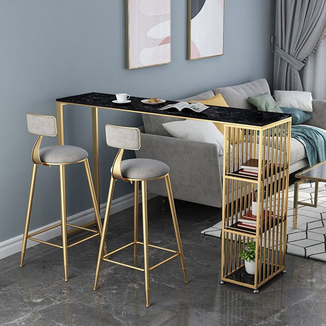 1/3 Pieces Luxurious Rectangular Pub Table Set Artificial Marble Top Bar Table Set