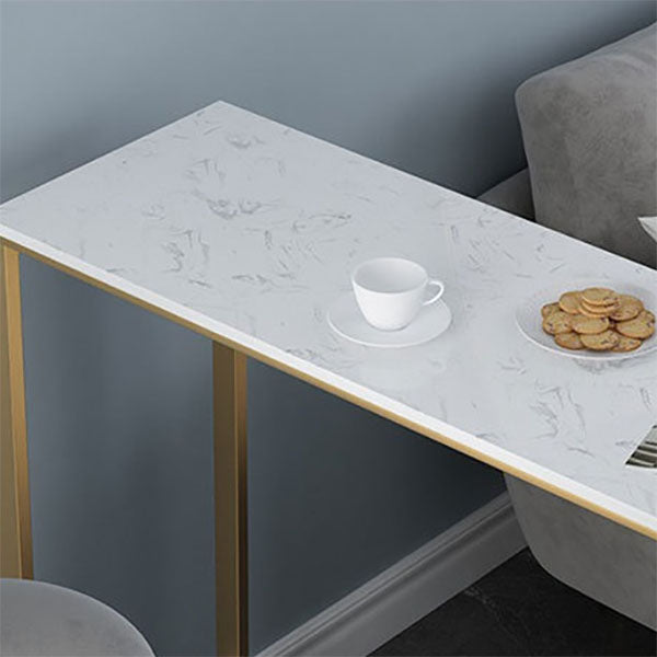 1/3 Pieces Luxurious Rectangular Pub Table Set Artificial Marble Top Bar Table Set