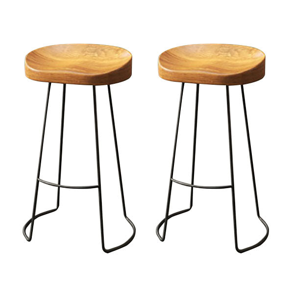 Industrial 1/2/4/7 Pieces Solid Wood Bar Table Set Fixed Bistro Set