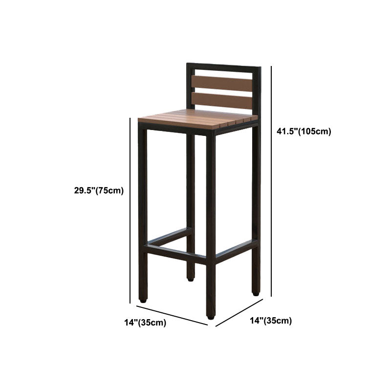 Contemporary Bar Table Set 1/2/5 Pcs Iron Black Metal Frame Bar Table and Stools