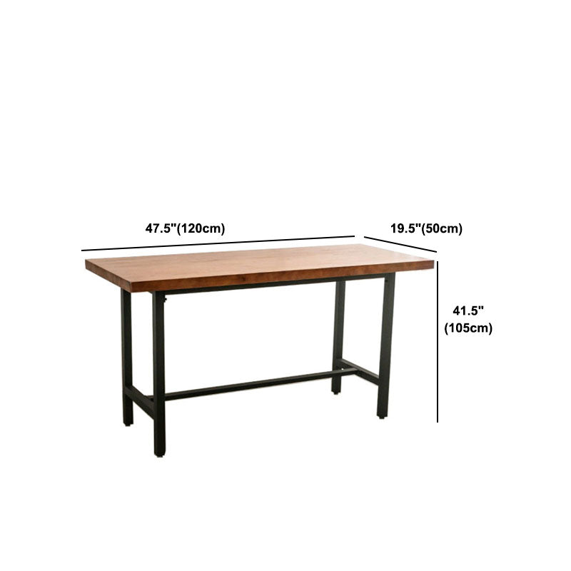 Industrial 1/2/9 Pieces Solid Wood Bar Table Set Fixed Bistro Set for Home Use