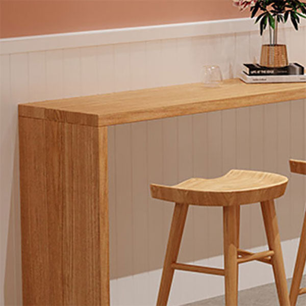 1/5/9 Pieces Luxurious Rectangular Pub Table Set Wooden Counter Table with Backless Stools