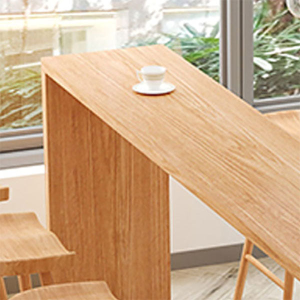 1/5/9 Pieces Luxurious Rectangular Pub Table Set Wooden Counter Table with Backless Stools