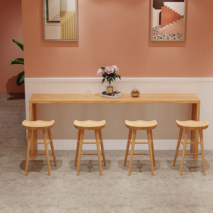 1/5/9 Pieces Luxurious Rectangular Pub Table Set Wooden Counter Table with Backless Stools