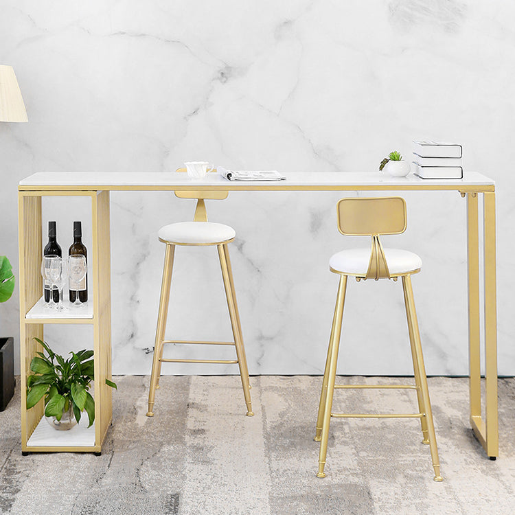 Glam Stone Bar Table Set 1/2/3 Pieces Rectangular Counter Set