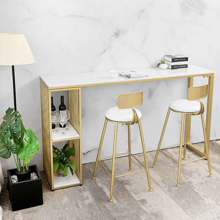 Glam Stone Bar Table Set 1/2/3 Pieces Rectangular Counter Set