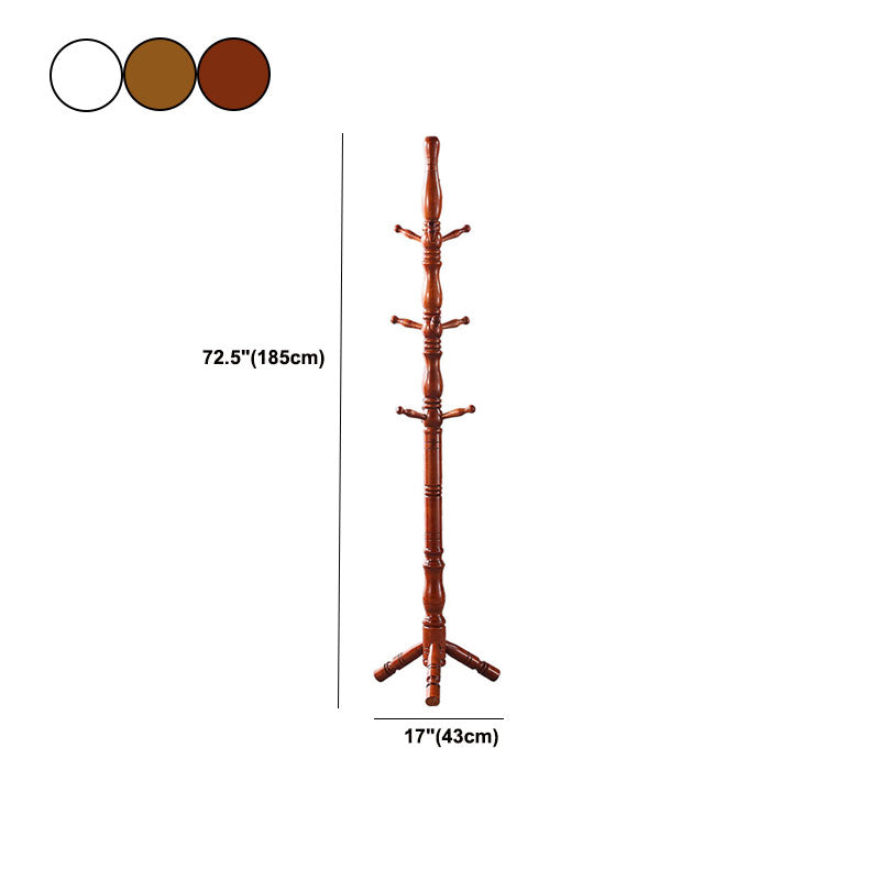 Traditional Hall Stand Wood Hooks Included Free Standing Entryway Kit Coat Hanger