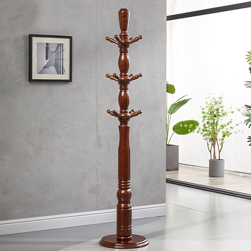 Mid-Century Modern Entryway Kit Wood Hooks Included Free Standing Hall Stand