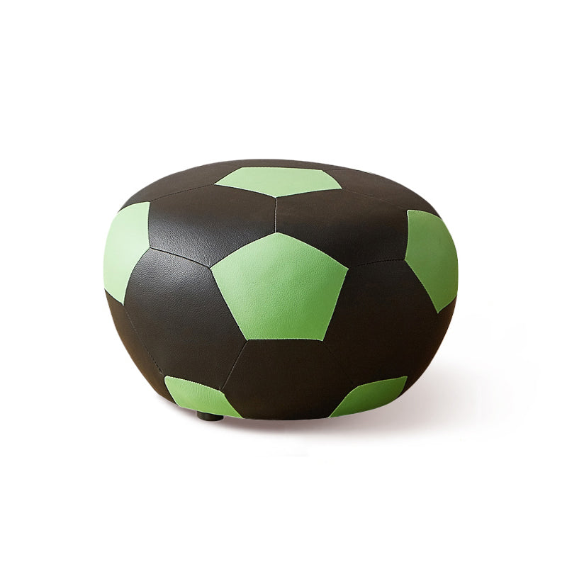 Specialty Ottoman Faux Leather Water Resistant Pouf Geometric Pattern Ottoman