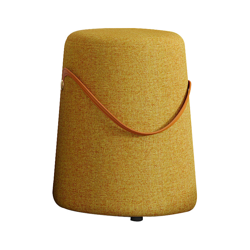 Contemporary Footstool Ottoman Fabric Upholstered Portable Round Ottoman