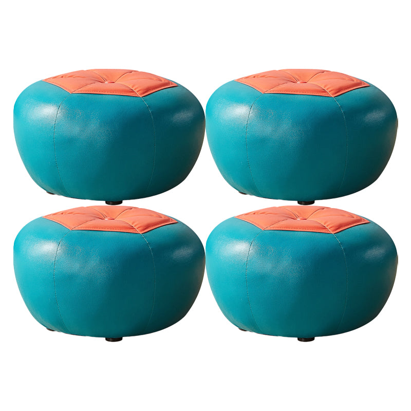 Stain Resistant Pouf Ottoman Faux Leather Specialty Contemporary Ottoman