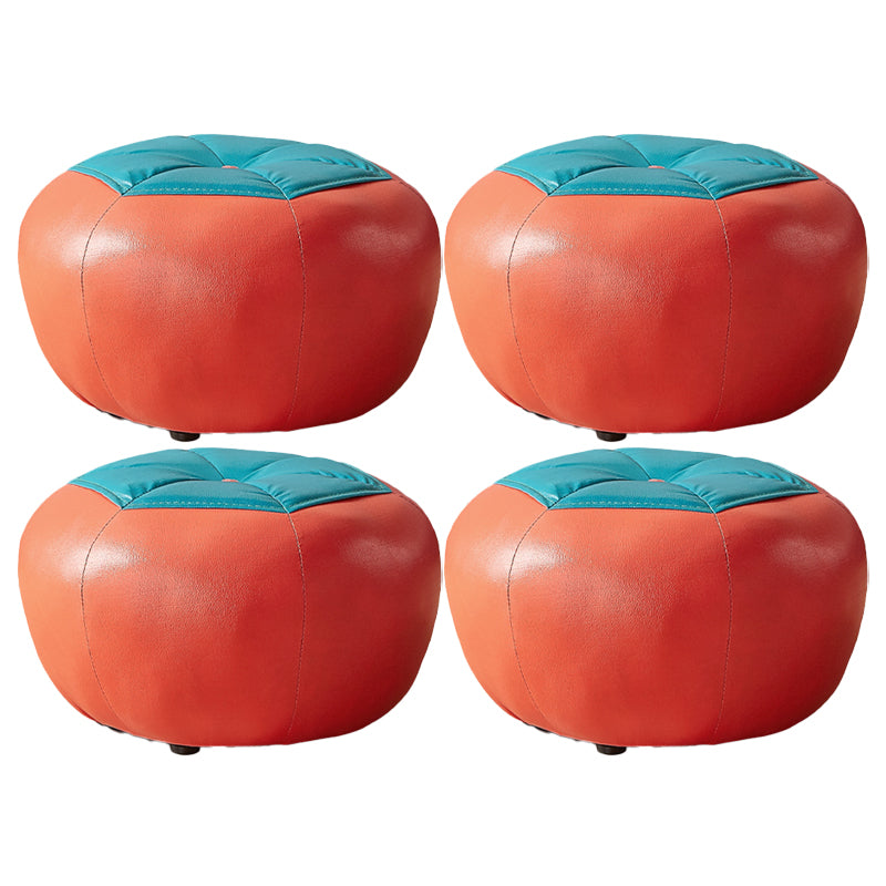 Stain Resistant Pouf Ottoman Faux Leather Specialty Contemporary Ottoman