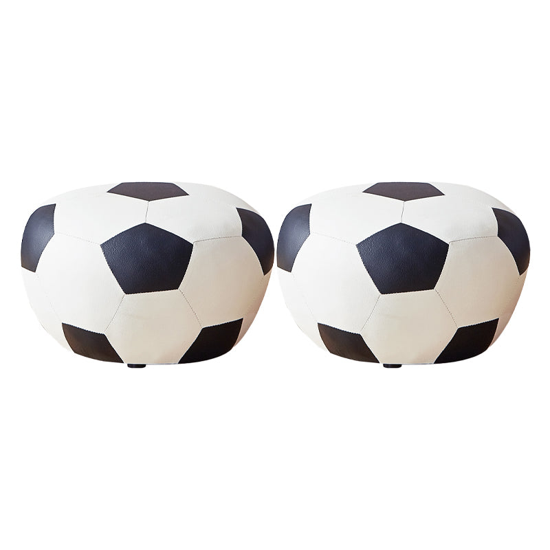 Stain Resistant Pouf Ottoman Faux Leather Specialty Contemporary Ottoman