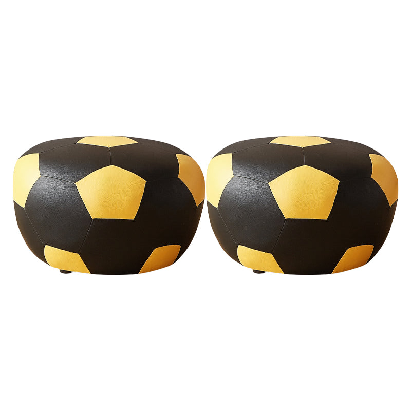 Stain Resistant Pouf Ottoman Faux Leather Specialty Contemporary Ottoman