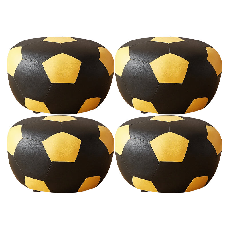 Stain Resistant Pouf Ottoman Faux Leather Specialty Contemporary Ottoman