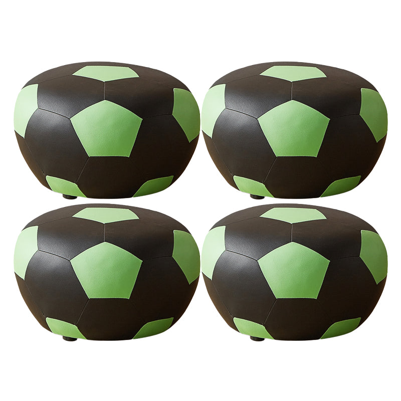 Stain Resistant Pouf Ottoman Faux Leather Specialty Contemporary Ottoman