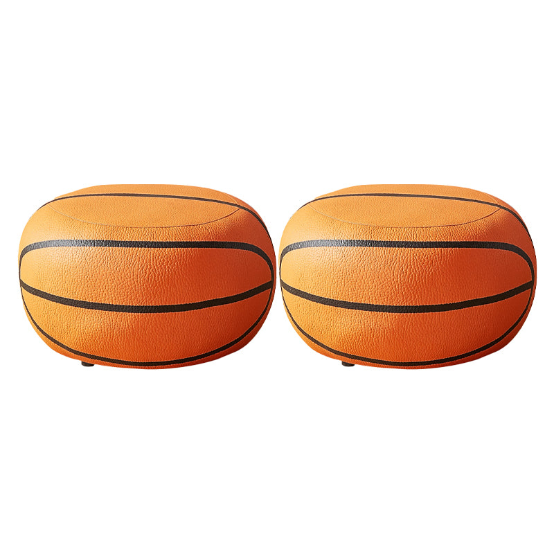 Stain Resistant Pouf Ottoman Faux Leather Specialty Contemporary Ottoman