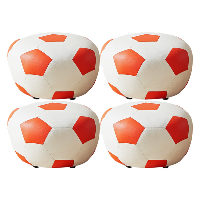 Stain Resistant Pouf Ottoman Faux Leather Specialty Contemporary Ottoman