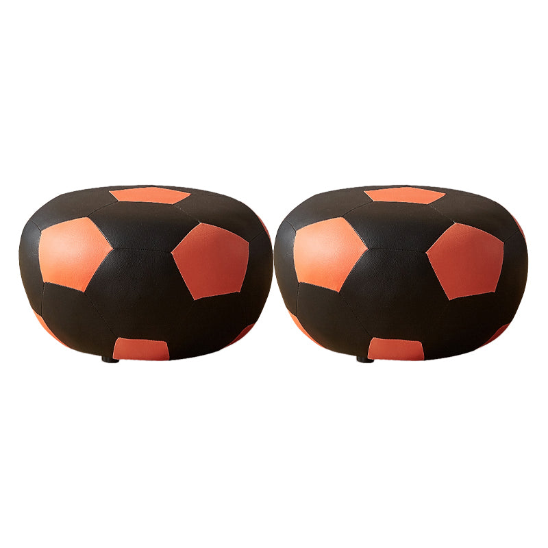 Stain Resistant Pouf Ottoman Faux Leather Specialty Contemporary Ottoman