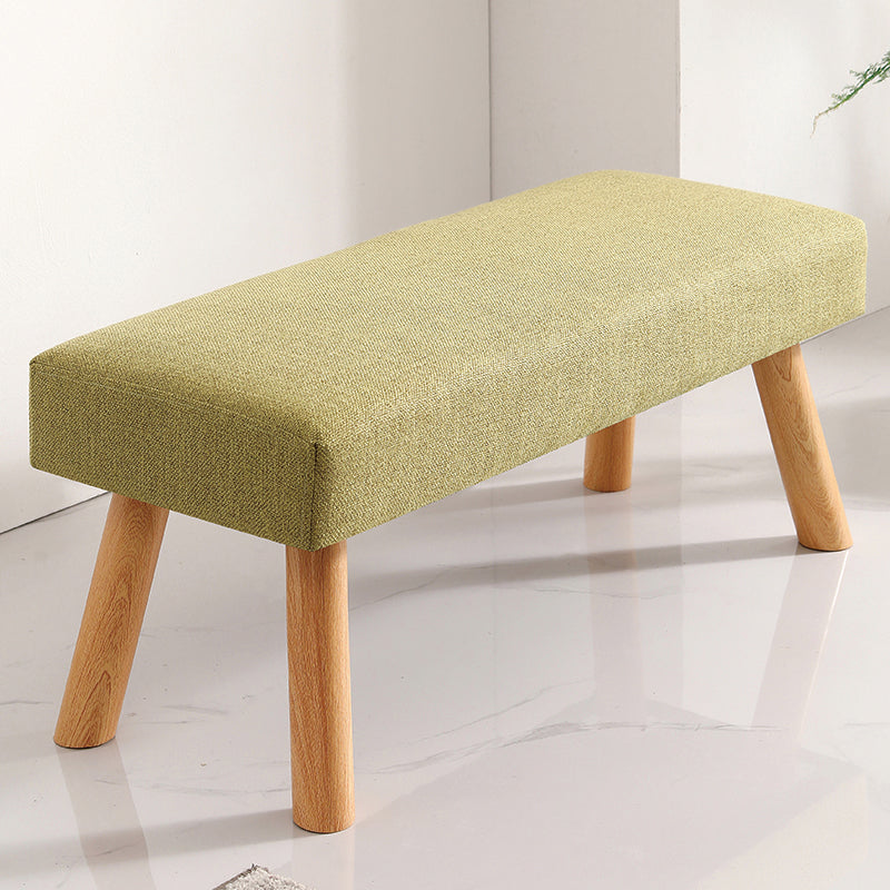 Contemporary Scratch Resistant Ottoman Rectangle Green Pine Wood Cube