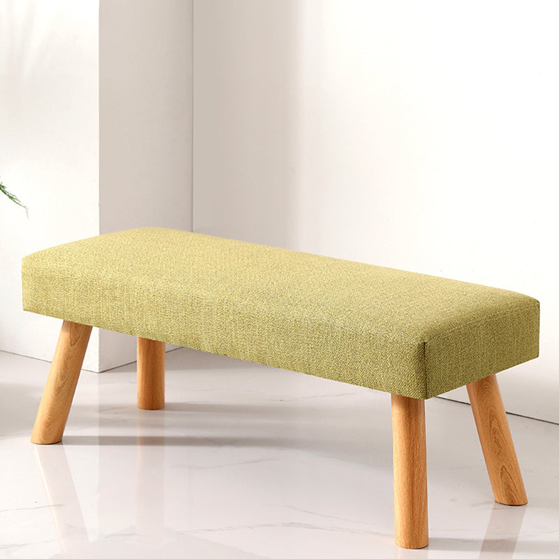 Contemporary Scratch Resistant Ottoman Rectangle Green Pine Wood Cube