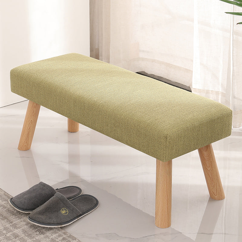 Contemporary Scratch Resistant Ottoman Rectangle Green Pine Wood Cube