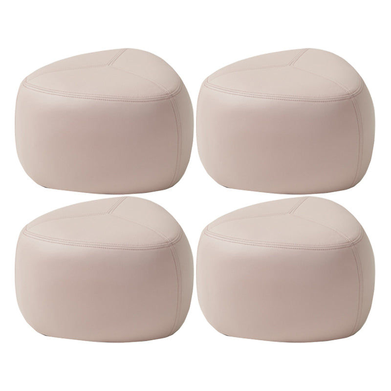 Modern Novelty Shape Ottoman Plain Leather Ottoman Stoolfor Living Room