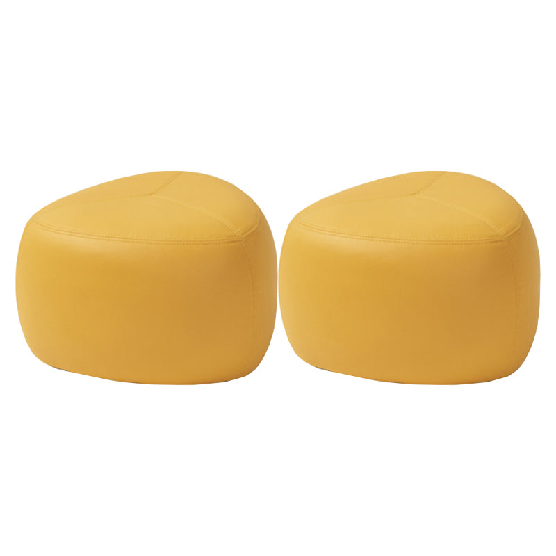 Modern Novelty Shape Ottoman Plain Leather Ottoman Stoolfor Living Room