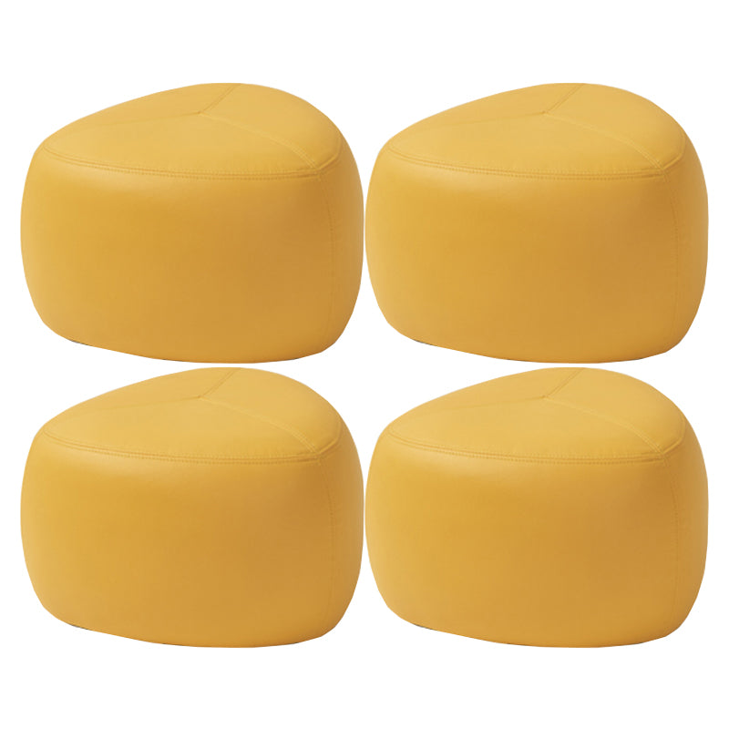 Modern Novelty Shape Ottoman Plain Leather Ottoman Stoolfor Living Room