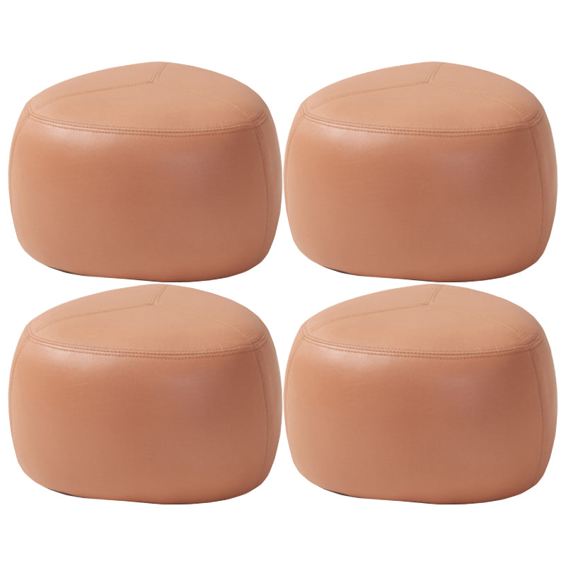 Modern Novelty Shape Ottoman Plain Leather Ottoman Stoolfor Living Room