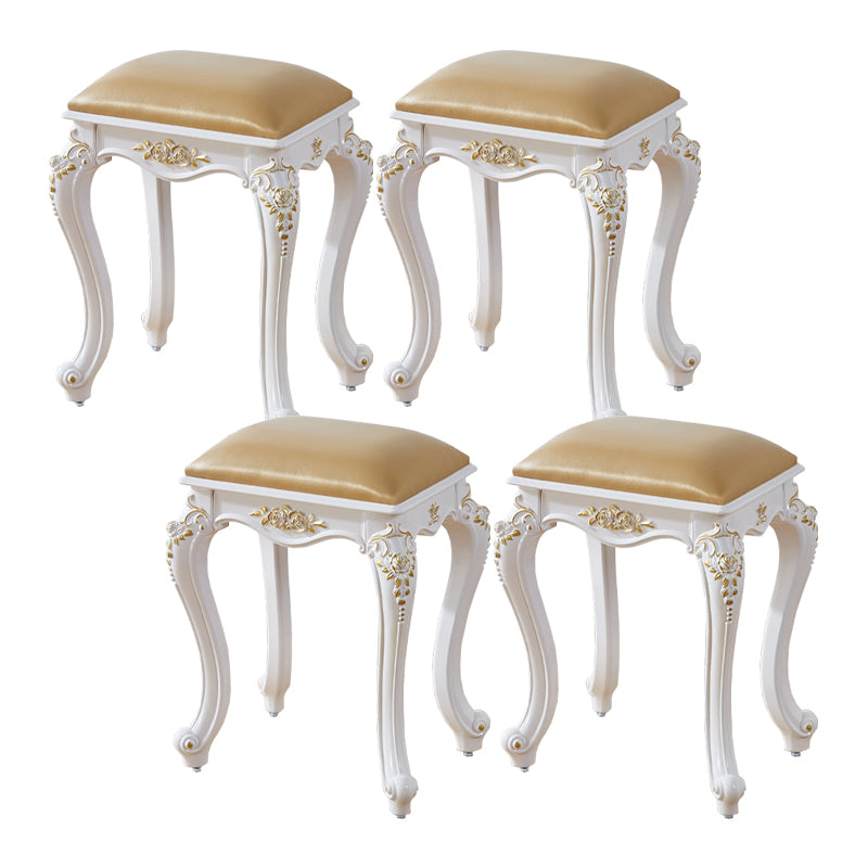 Vintage PU Leather Ottoman Plain Rectangle Stain Resistant Pouf Chair